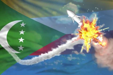 Comoros intercepted supersonic missile Stock Illustration
