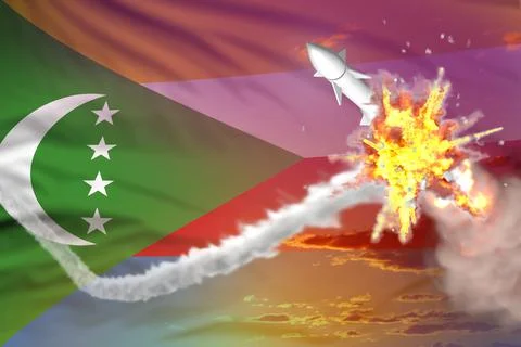 Comoros intercepted supersonic missile Stock Illustration