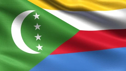 Comoros Looping Flag 4K, Seamless looping with highly detailed fabric texture Stock Footage 106507436