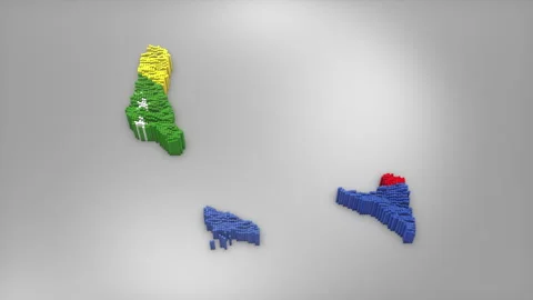 Comoros Map with Flag Intro Background Stock Footage 315164279