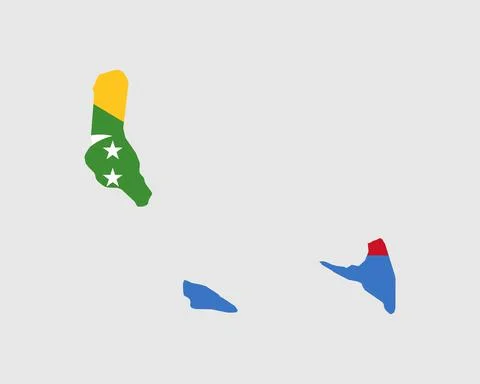 Comoros Map Flag. Map of Comoros with the Comorian country banner 库存插图