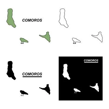 Comoros map icon design Stock Illustration