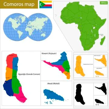 Comoros map Stock Illustration