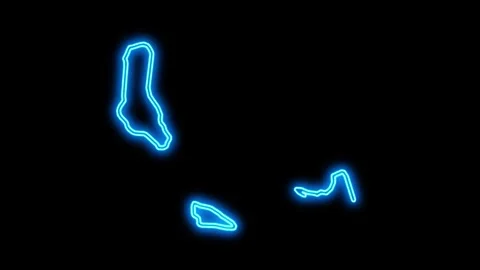 Comoros Map Outline Neon Lights Stock Footage 332849214