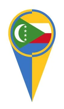 Comoros Map Pointer Location Flag Stock Illustration
