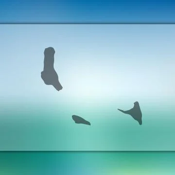 Comoros map. Vector silhouette of Comoros. Blurred background Stock Illustration