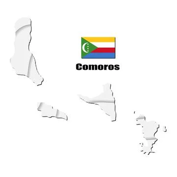 Comoros map on white background. vector illustration. Stock Illustration