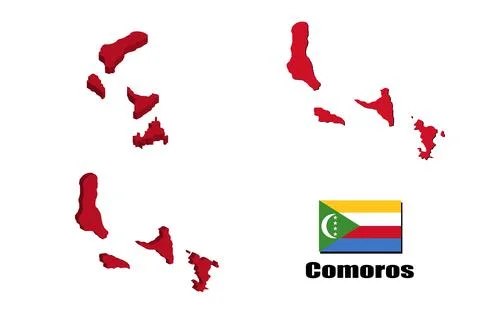 Comoros map on white background. vector illustration. Stock Illustration