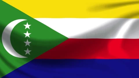 Comoros National Flag Waving Motion Animation Background in 4K Stock Footage 340276188
