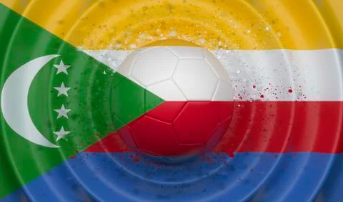 Comoros, soccer ball, complementing the composition in the form of a flag Stock Illustration