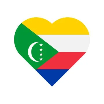 Comoros vector flag heart on white background Stock Illustration