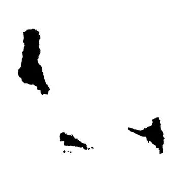 Comoros vector map silhouette isolated on white background. Stock Illustration