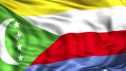 Comoros Waving Flag Background Stock Footage 204136338