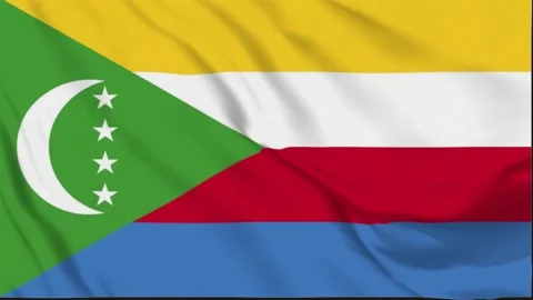 Comoros waving flag, Comoros 3D flag, Flag of Comoros waving Animation, Comoros Stock Footage 299155987