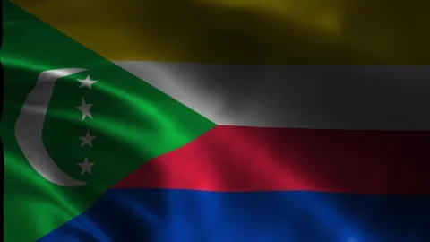Comoros Waving Flag. Flag of Comoros Waving Animation. Stock Footage 263839194