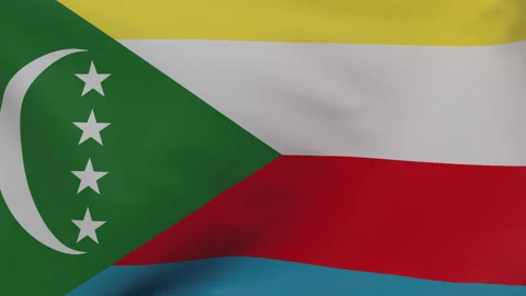 Comoros waving flag seamless loop animation 4k. Stock Footage 149722196