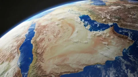COMP-Earth-Plan-Middle-East Stock Footage 147064253