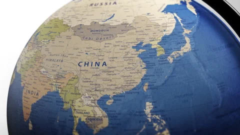 COMP-Globe-Atlas-China map country world Stock Footage 250803399
