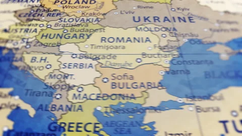 COMP-Globe-Atlas-Croatia map country world Video stock 250803779