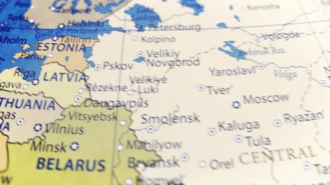 COMP-Globe-Atlas-Estonia map country world Stock Footage 250806477