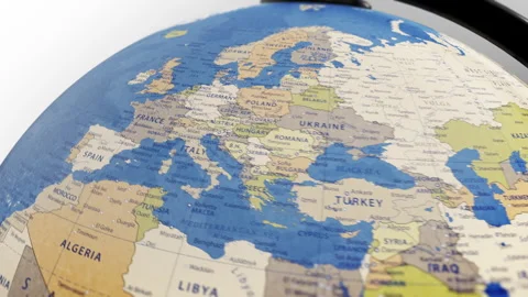 COMP-Globe-Atlas-Europe map country world Stock Footage 250806795