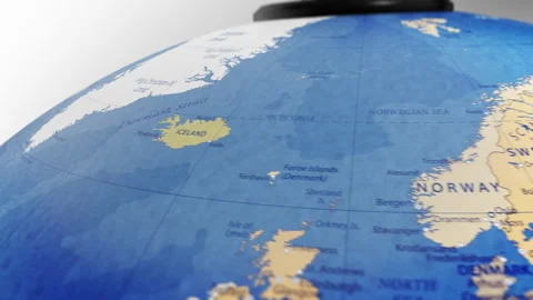 COMP-Globe-Atlas-Iceland map country world Stock Footage 250813731