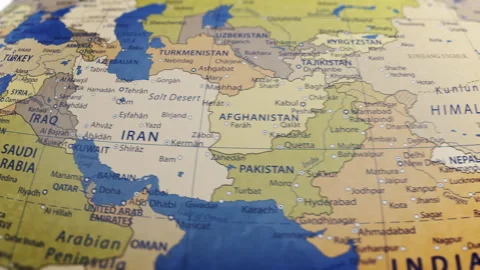 COMP-Globe-Atlas-Iran map country world Stock Footage 250813729
