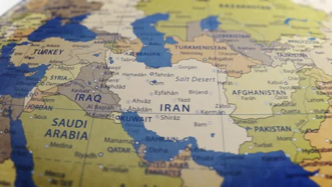 COMP-Globe-Atlas-Iraq map country world Stock Footage 250813208
