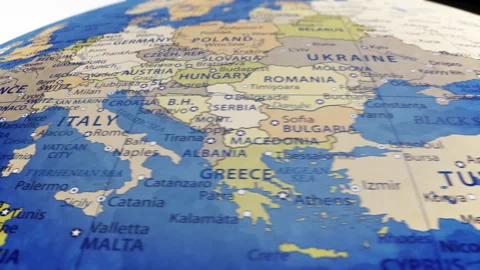 COMP-Globe-Atlas-Italy map country world Stock Footage 250814251