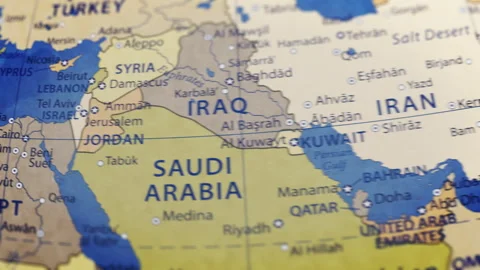 COMP-Globe-Atlas-Jordan map country world Stock Footage 250814292