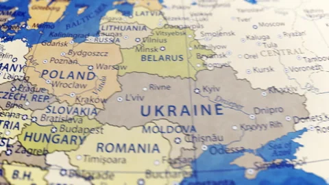 COMP-Globe-Atlas-Poland map country world Stock Footage 250818891