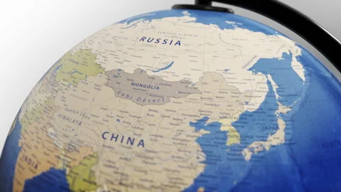 COMP-Globe-Atlas-Russia map country world Stock Footage 250819305