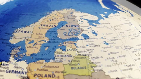 COMP-Globe-Atlas-Sweden map country world Video stock 250822856