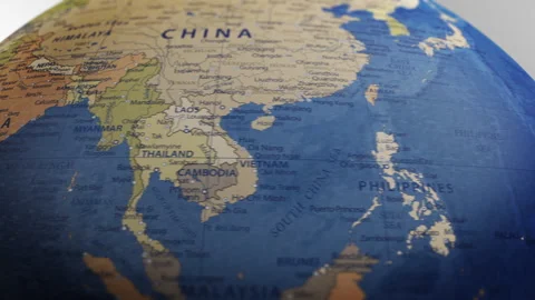 COMP-Globe-Atlas-Thailand map country world Stock-Footage 250823058