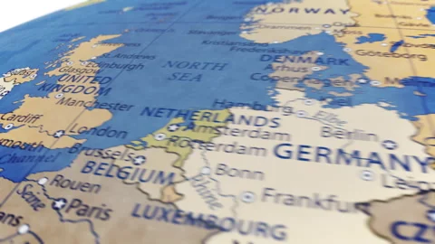 COMP-Globe-Atlas-UK map country world Stock Footage 250824913