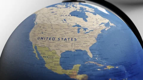 COMP-Globe-Atlas-USA map country world Stock Footage 250826667