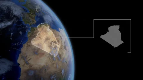 COMP-Outlined-Map-Algeria Stock-Footage 276326087
