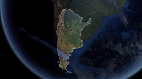 COMP-Outlined-Map-Argentina-CU Stock Footage 280127446