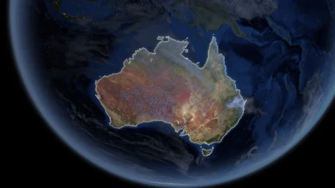 COMP-Outlined-Map-Australia-CU Stock Footage 280127637