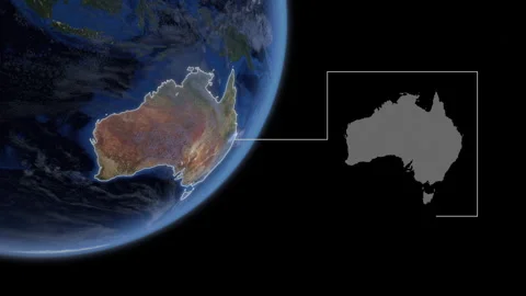 COMP-Outlined-Map-Australia Stock Footage 276401703