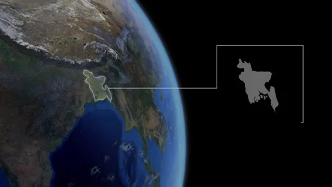 COMP-Outlined-Map-Bangladesh Stock Footage 276401123
