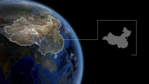 COMP-Outlined-Map-China Stock Footage 276403393