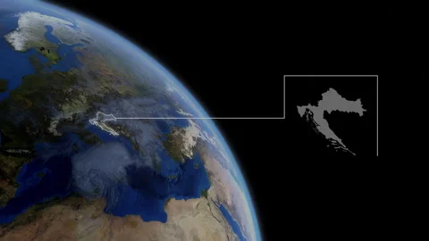 COMP-Outlined-Map-Croatia Stock Footage 276404044