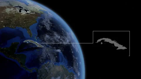 COMP-Outlined-Map-Cuba Stock Footage 276404385