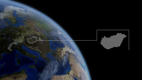COMP-Outlined-Map-Hungary Stock Footage 276404732