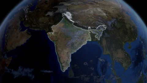 COMP-Outlined-Map-India-CU Stock Footage 280127417