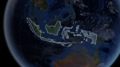 COMP-Outlined-Map-Indonesia-CU Stock Footage 280127643
