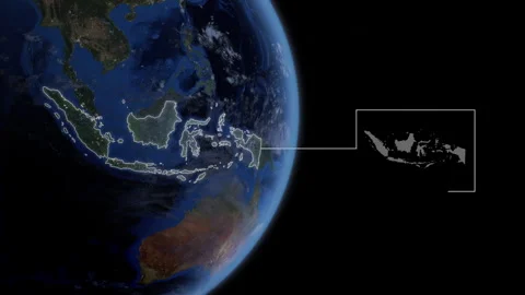 COMP-Outlined-Map-Indonesia Stock Footage 276332337