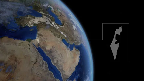 COMP-Outlined-Map-Israel Stock Footage 276332899