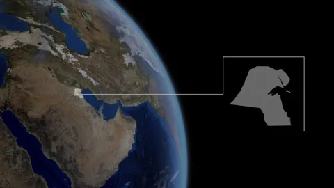 COMP-Outlined-Map-Kuwait Stock Footage 276406949